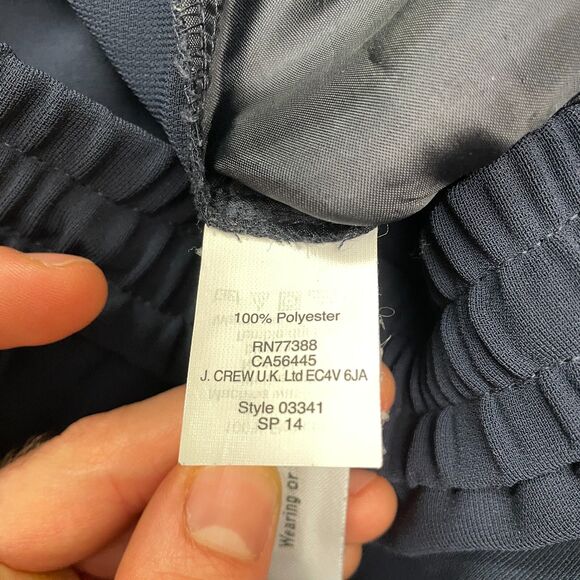 J.Crew Drapey Elastic Waist Trouser Ankle Pants Womens 00 Navy Blue Tapered Leg - Picture 6 of 12